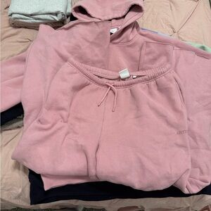 Aritzia Blush Pink Hoodie and Sweatpants Set
